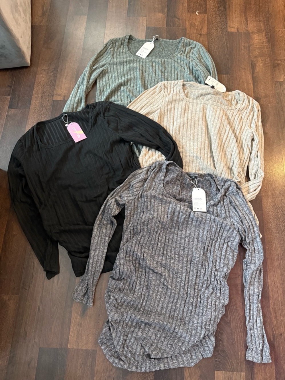 Maternity Ribbed Knit Long-Sleeve Bundle